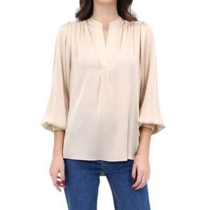 NEW NOUVELLE / SILK95FIVE madras blouse in almondine